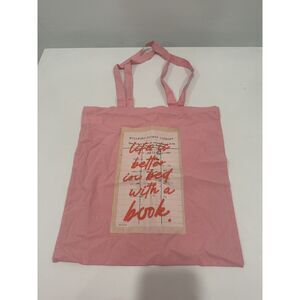 Pink Book Lover Tote Bag Library Card “Life Is Better in Bed With a Book”